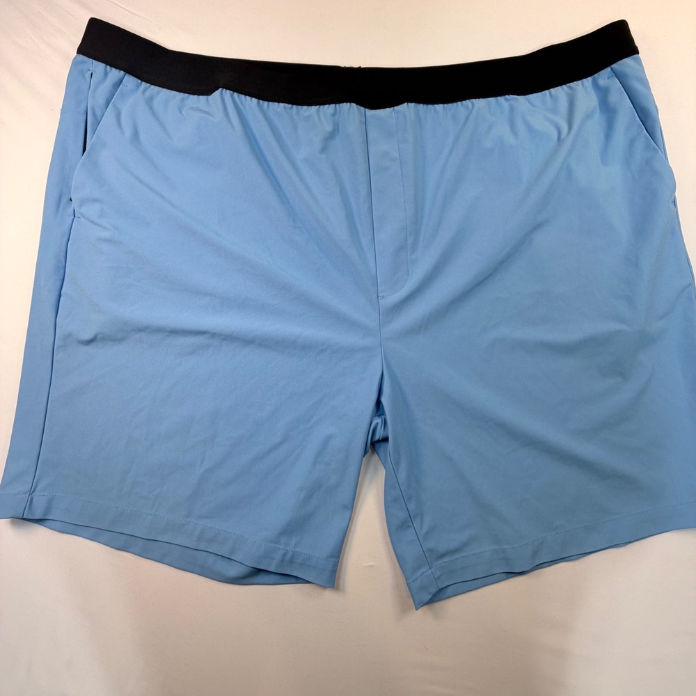 Society of One DXL Mens 4XL Blue Performance Shorts Big Tall Zip Pockets 9"